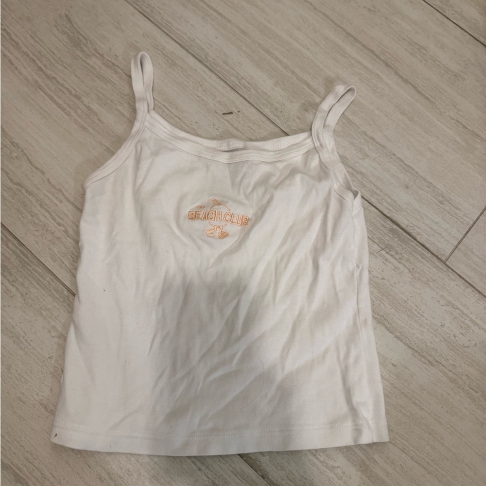 Beach Club White Tank Top M